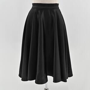 Vixen By Micheline Pitt Black Swing Skirt Size XS Satin Retro Classic Pinup Girl